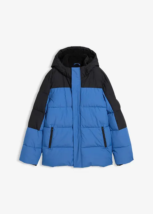 Winterjacke mit Fleecefutter, wasserabweisend in blau von vorne - bonprix