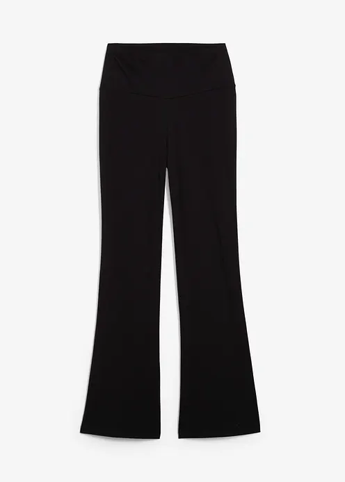 Schlaghose aus Bio-Baumwolle mit Stretch in schwarz von vorne - bonprix