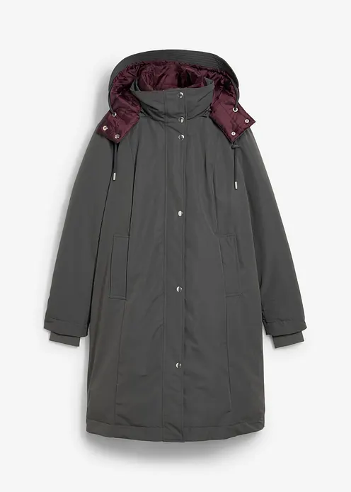 Wasserabweisende Outdoorjacke, 2in1-Optik in grau von vorne - bonprix