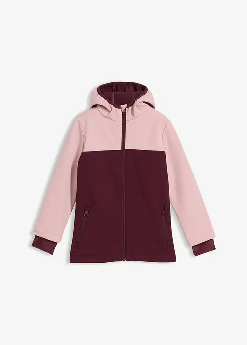 Wasserabweisende Thermo-Softshelljacke in rosa von vorne - bonprix