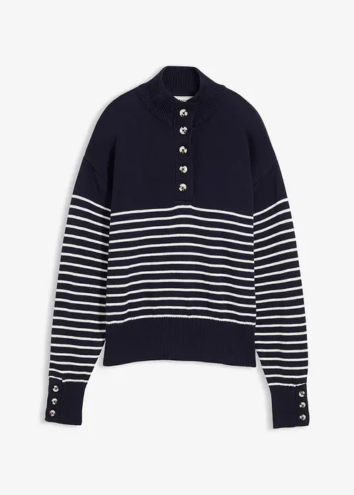 Troyer-Pullover in blau von vorne - bonprix
