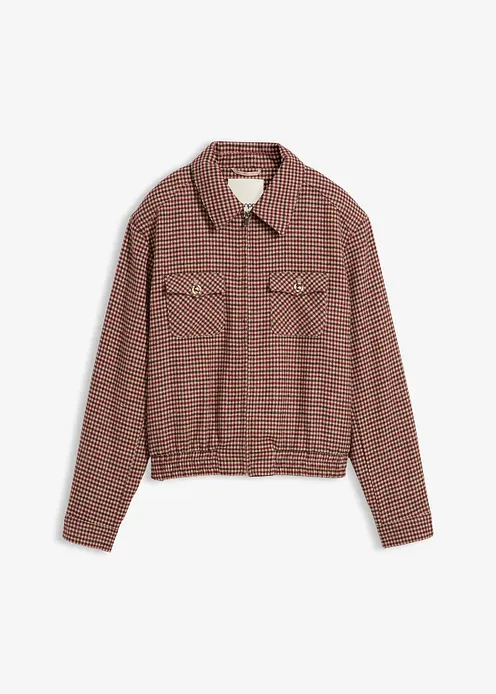 Blouson aus weichem Woll-MIx in beige von vorne - bonprix