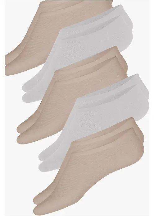 Füßlinge aus kühlendem Polyester (5er Pack) in beige von vorne - bonprix