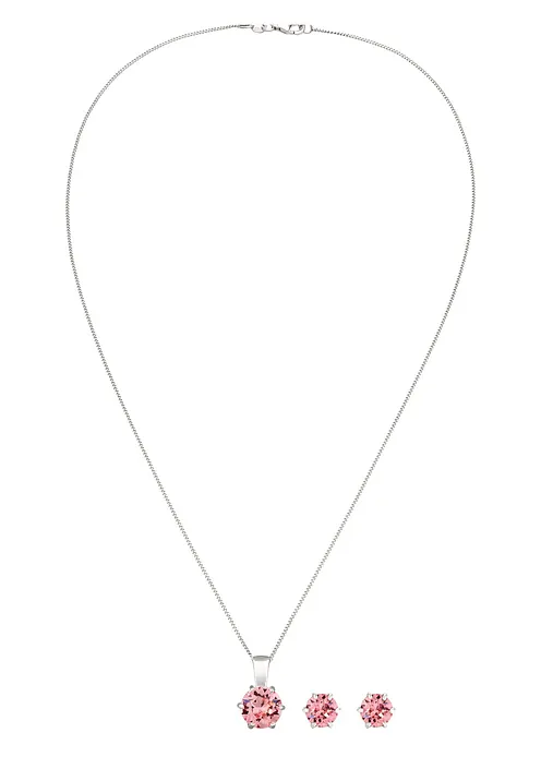 Elli Kette & Ohrringe aus 925er Sterling Silber (3-tlg. Schmuckset) in silber von vorne - elli