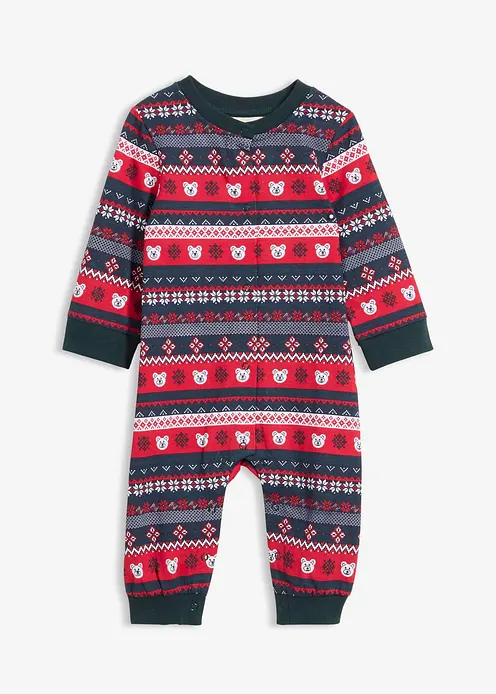 Baby Weihnachts-Overall in blau von vorne - bonprix