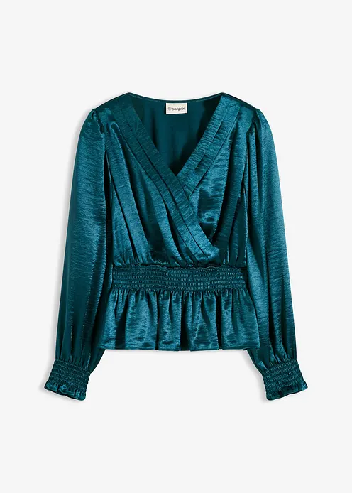 Tunikabluse in petrol von vorne - bonprix