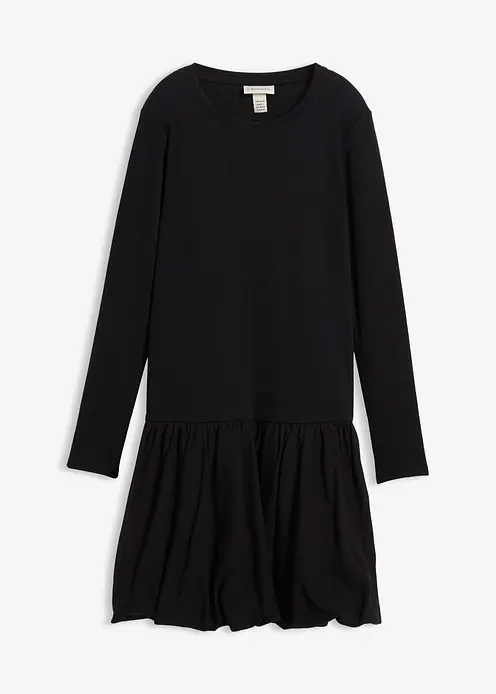 Shirtkleid mit Ballonrock in schwarz von vorne - bonprix