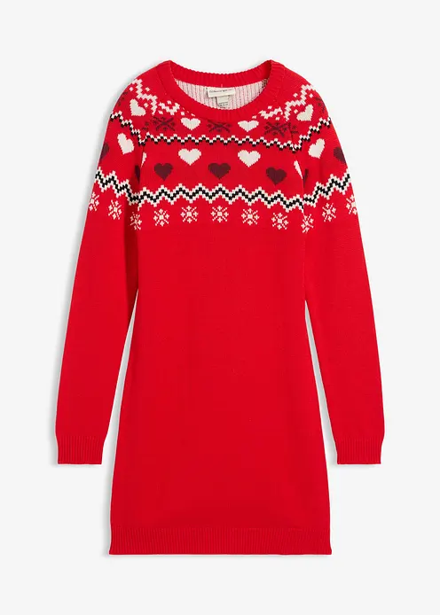 Strickkleid in rot von vorne - bonprix