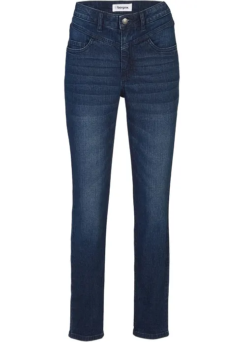 Skinny Jeans High Waist, cropped in blau von vorne - bonprix