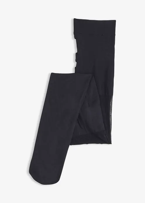 Overknee Strumpfhose mit Herzchen 60 DEN in schwarz von vorne - bonprix