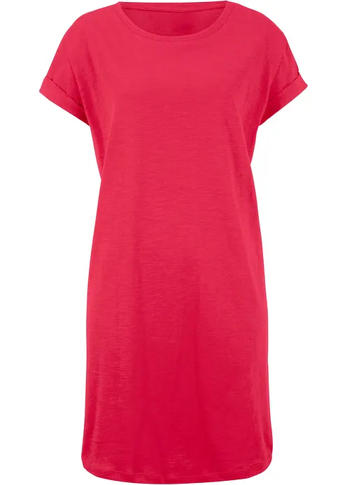 Jerseykleid mit reiner Bio-Baumwolle in rot von vorne - bonprix