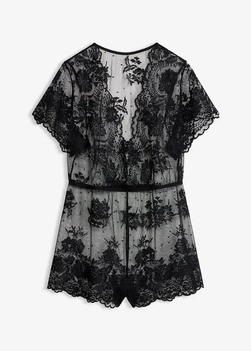 Jumpsuit in schwarz von vorne - bonprix