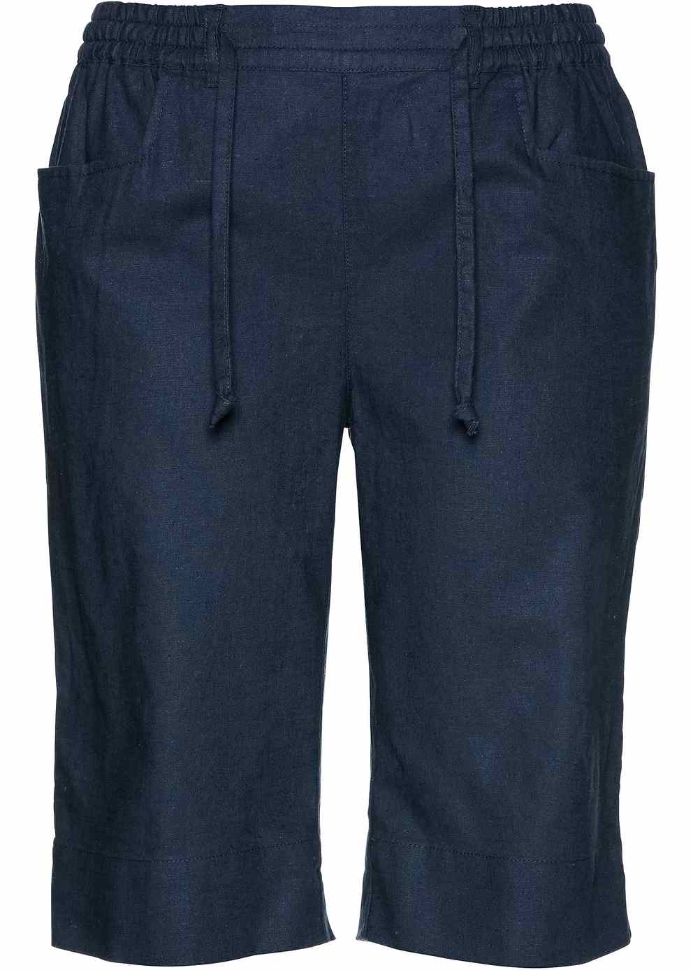 Linen-blend bermuda shorts