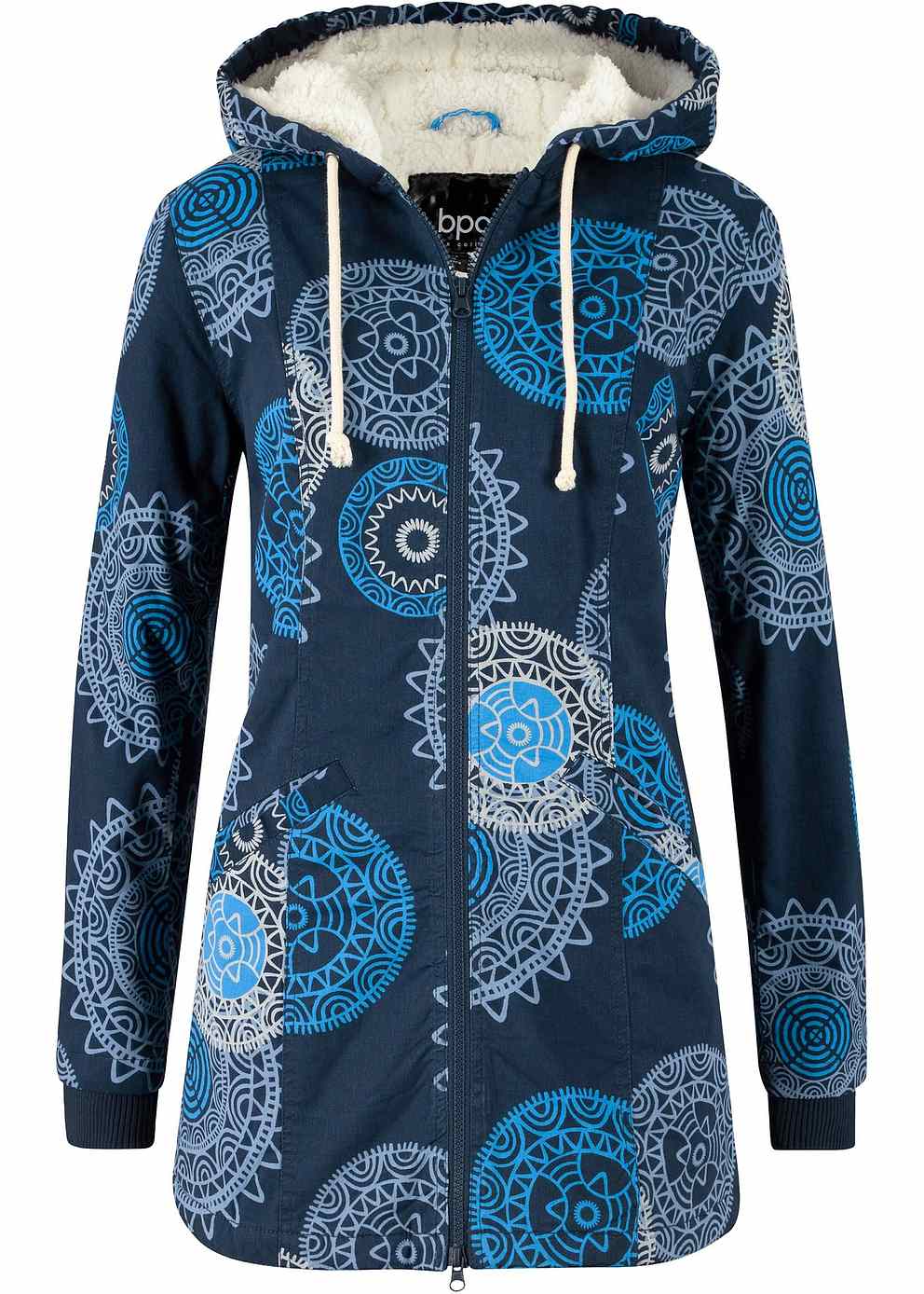 Printed hooded parka