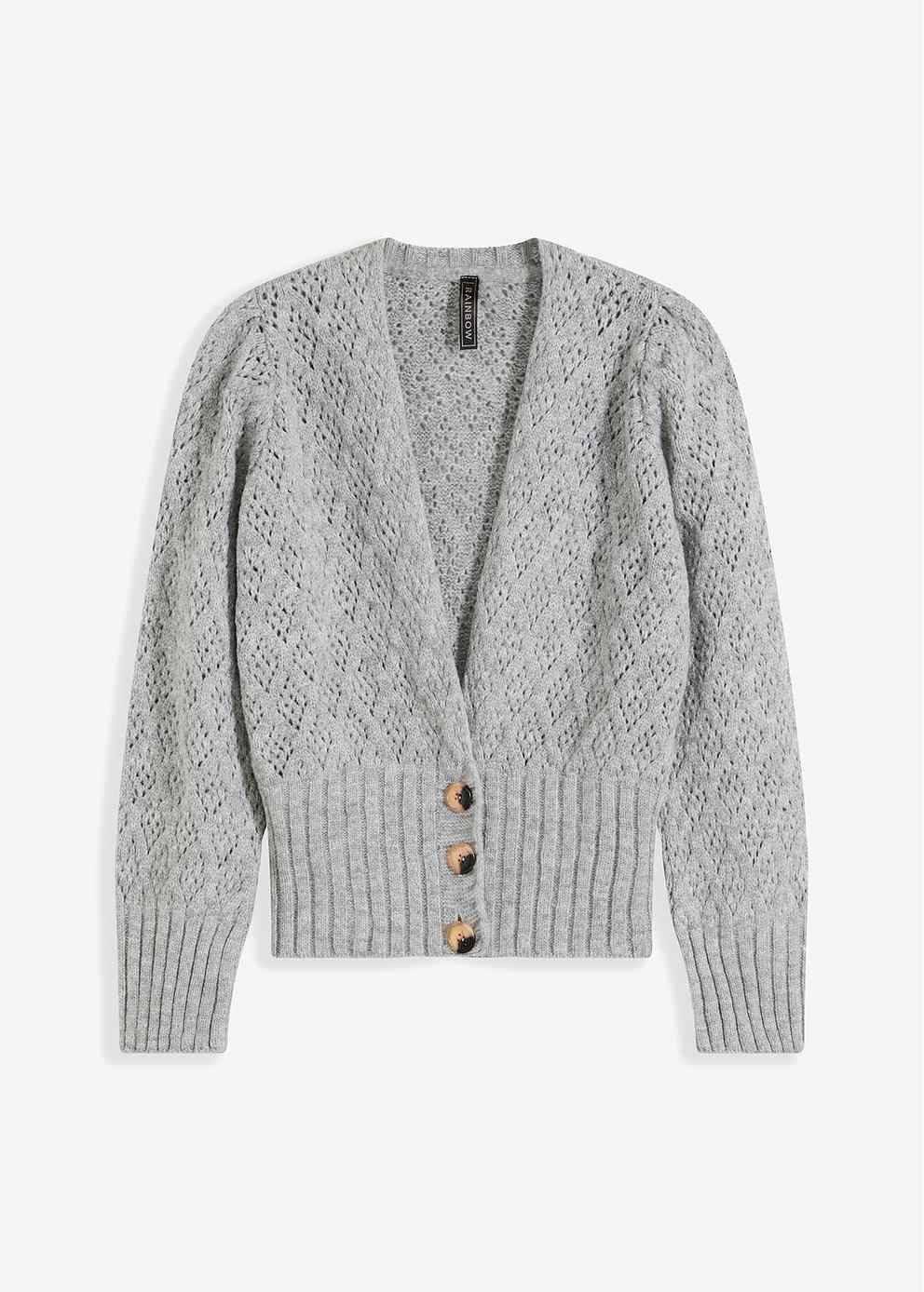 Knitted ribbed cardigan
