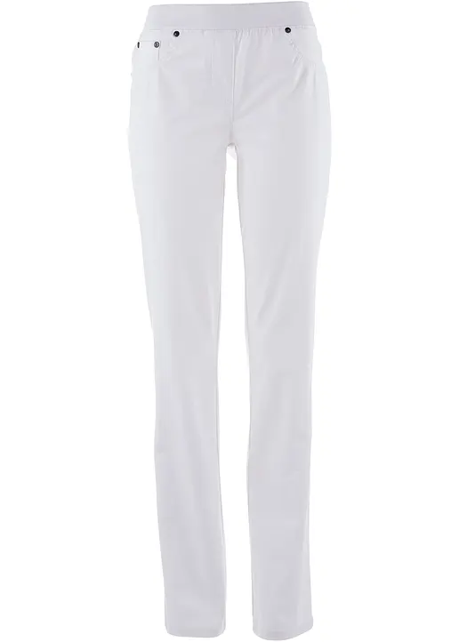 Straight Jeans, Mid Waist in weiß von vorne - bonprix
