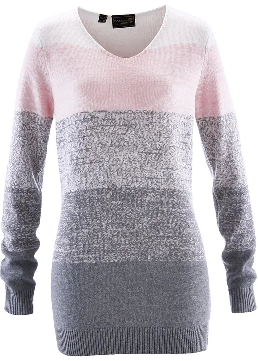 Premium Pullover mit Cashmere-Anteil in rosa von vorne - bonprix