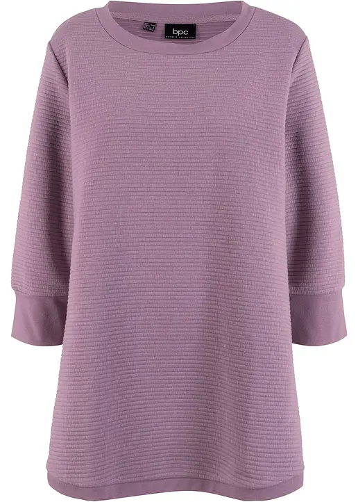 Langes Sweatshirt mit Viskose in lila von vorne - bonprix