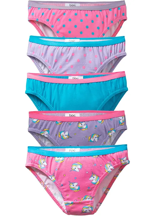 Slip (5er Pack) in blau von vorne - bonprix