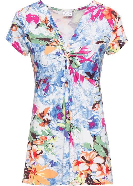 Shirt in blau von vorne - bonprix
