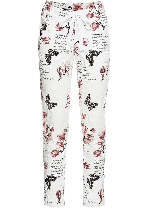 Hose im Loose Fit in weiß von vorne - bonprix