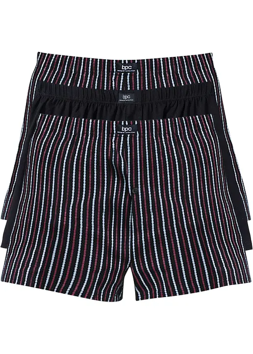 Lockere Jersey Boxershorts (3er Pack) in schwarz - bonprix