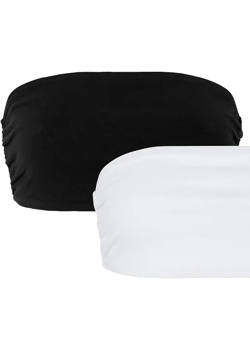 Bandeau-Top (2er-Pack) in schwarz - bonprix
