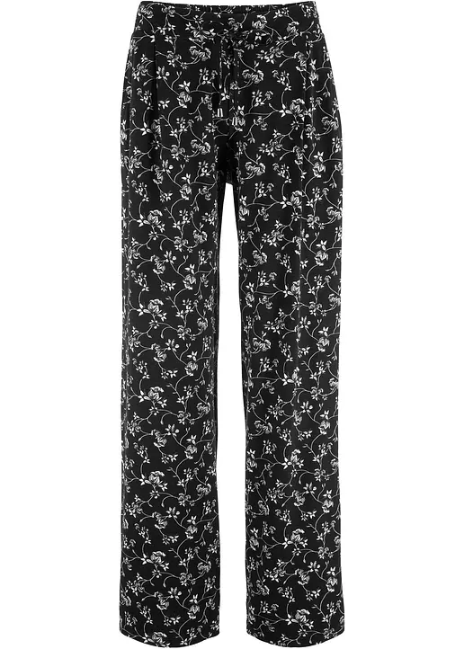 Palazzo-Hose aus Viskose-Mix in schwarz von vorne - bonprix