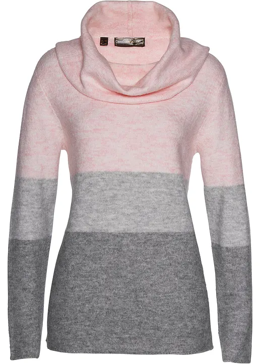 Rollkragenpullover in rosa von vorne - bonprix