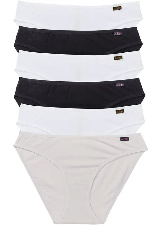 Slip (6er Pack) in schwarz von vorne - bonprix