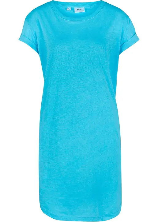 Jerseykleid aus reiner Bio-Baumwolle in blau von vorne - bonprix