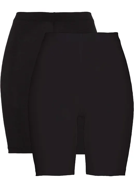 Radlerhose (2er-Pack) in schwarz von vorne - bonprix
