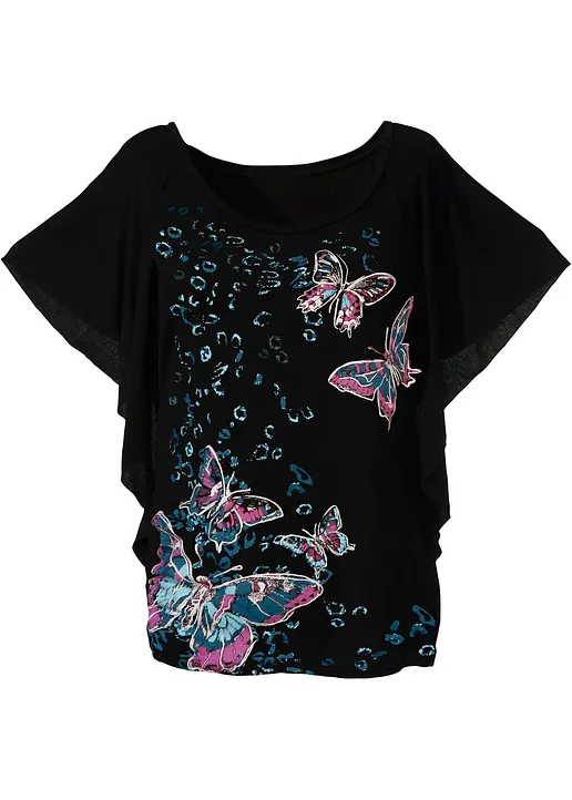 Shirt in schwarz von vorne - bonprix