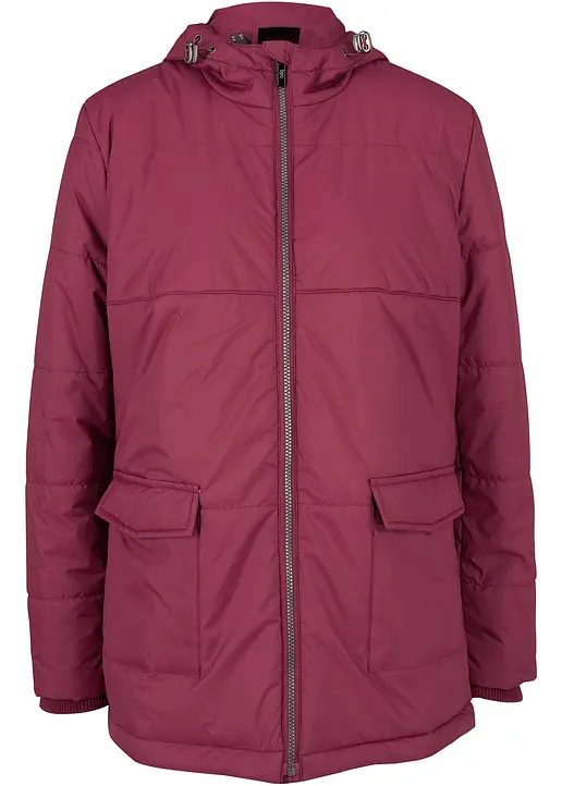 Jacke mit Kapuze und aufgesetzten Taschen in rot von vorne - bpc bonprix collection