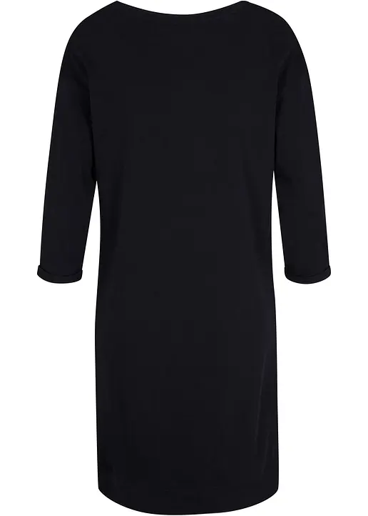 Sweatkleid in schwarz von hinten - bonprix