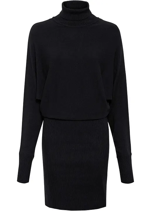 Strickkleid in schwarz von vorne - bonprix