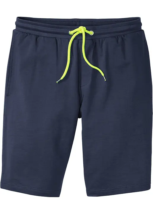 Sweat-Bermuda aus reiner Baumwolle in blau von vorne - bonprix
