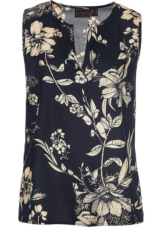 Viskose Top in blau von vorne - bonprix