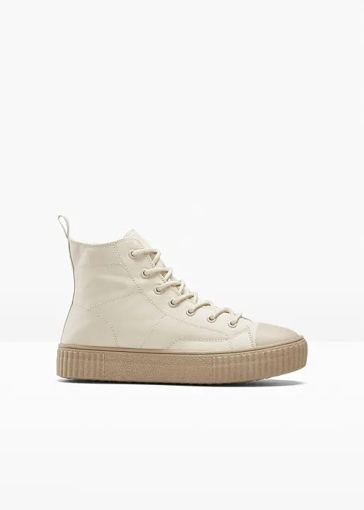 High top Plateau Sneaker in beige - bonprix