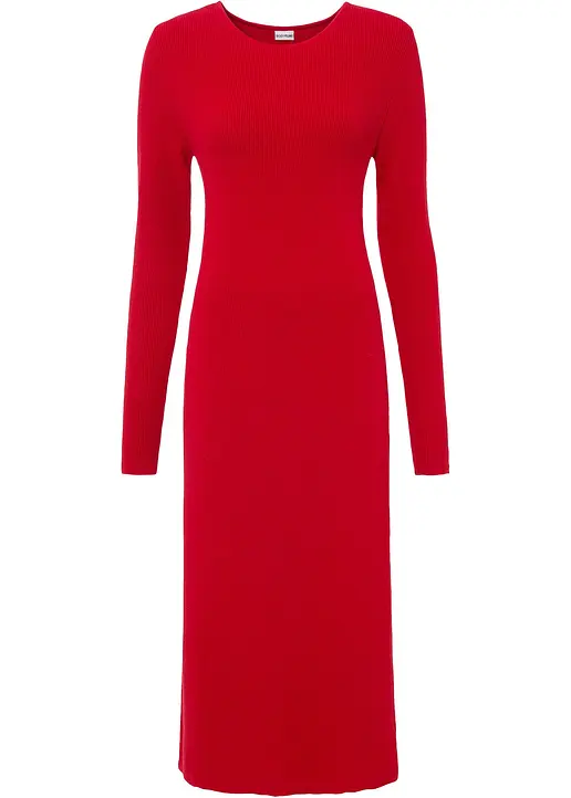 Strickkleid in rot von vorne - bonprix