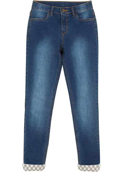 Thermojeans mit Flanellfutter in blau von vorne - bonprix