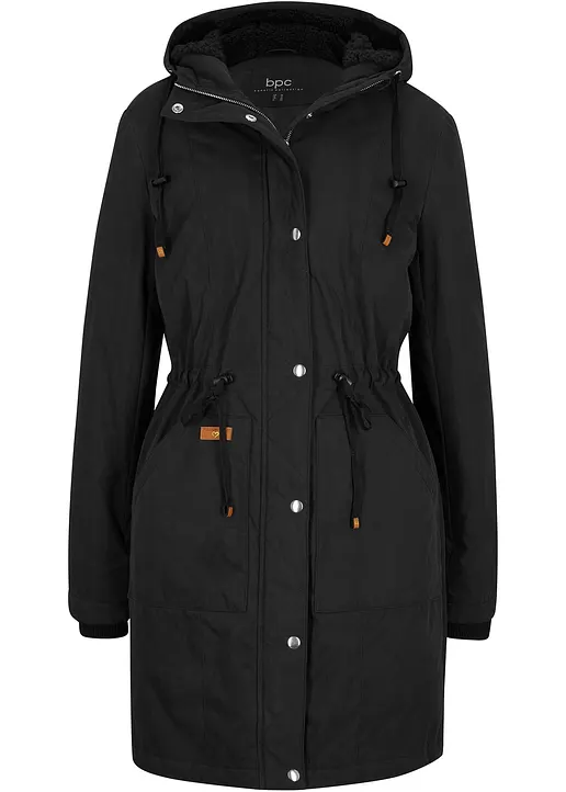 Parka, gefüttert in schwarz von vorne - bonprix