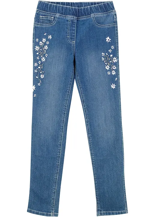 Jeggings Mid Waist in blau von vorne - bonprix