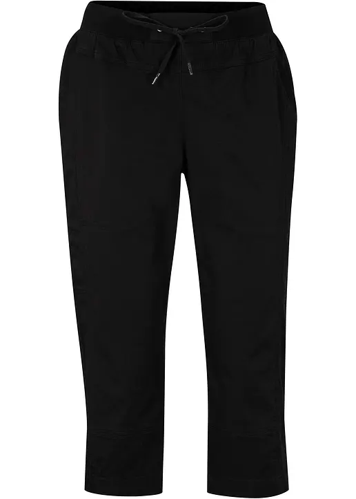 Caprihose mit Bindeband in schwarz von vorne - bonprix