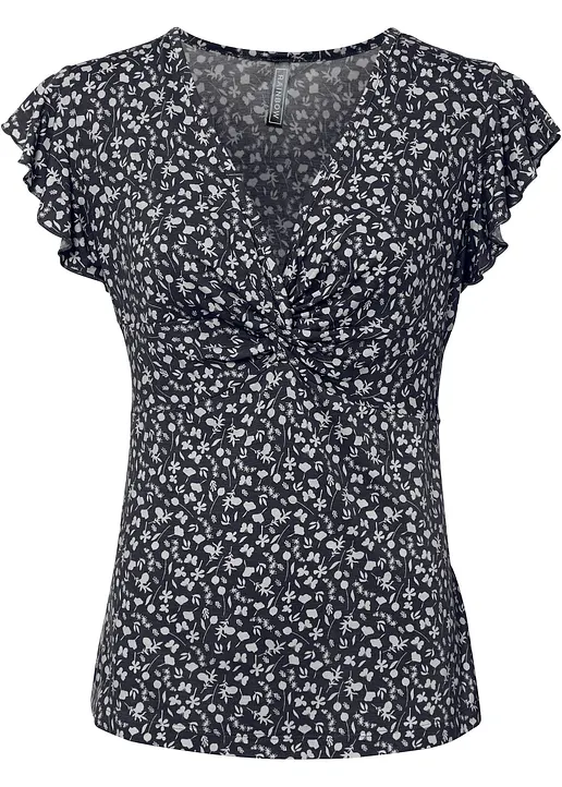 Shirtbluse in schwarz von vorne - bonprix