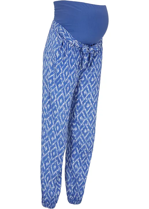 Leichte Umstandshose aus Viskose, Loose Fit in blau von vorne - bonprix