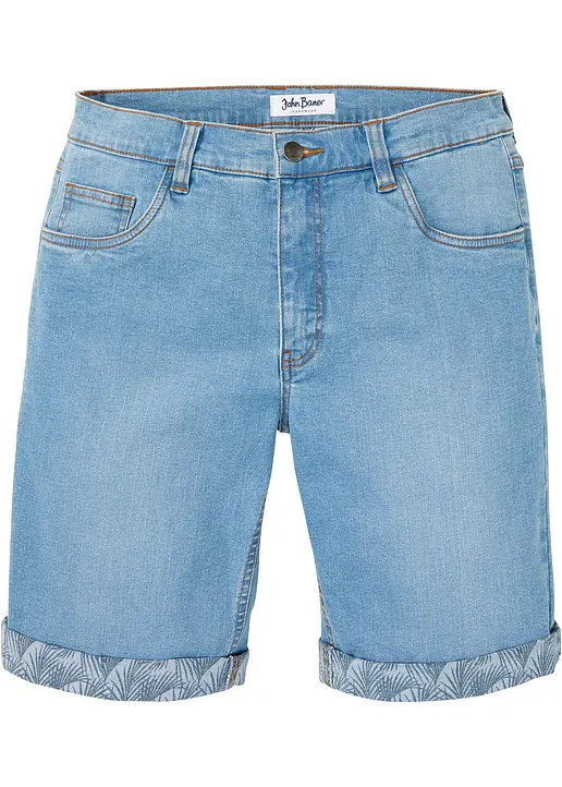 Stretch-Jeans-Bermuda, Regular Fit in blau von vorne - bonprix