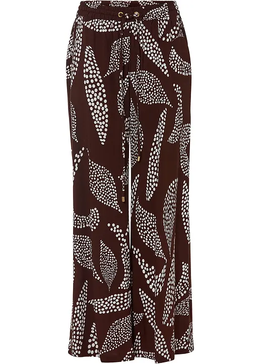 Marlenehose aus Viskose in braun von vorne - bonprix
