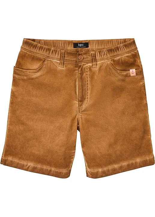 Stretch-Shorts in gewaschener Optik, Regular Fit in braun von vorne - bpc bonprix collection