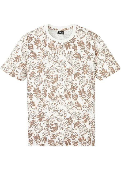 T-Shirt aus reiner Bio-Baumwolle in weiß von vorne - bonprix